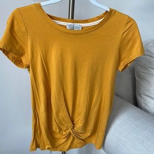 Anthropologie Mustard Twist Tie T